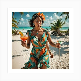 Woman In Bahamas Art Print