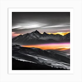 Sunrise In The Mountains 6 Art Print