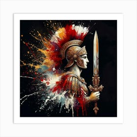 Spartan Warrior With Sword Art Print