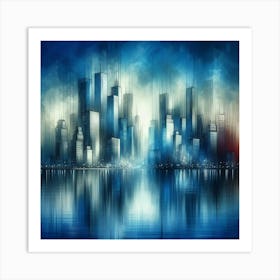 Cityscape At Night 18 Art Print