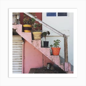 Stairs In Mexico Square Art Print