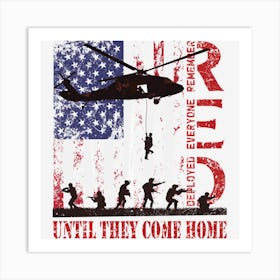 Red Friday Military Remember Everyone Deployed Army Us Flag Art Print