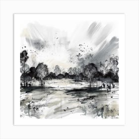 Landscape Drawing Art Print