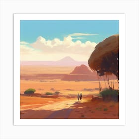 African Landscape Art Print