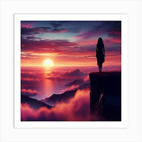 Sunset On The Cliff 1 Art Print