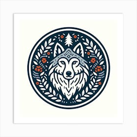 Scandinavian style, wolf Art Print