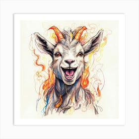 Goat Art 8 Art Print