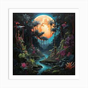 The Jungle At Night Art Print