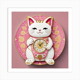 Triangle Geometric Clock Booble Marble Clock Frida Kahlo Clock Prismfold Clock Karma That Goes Around, Comes Around Circle Quote Clock Lucky Cat Clock (49) Art Print