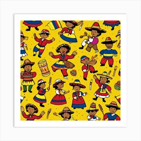 Children In Colombia Art Print