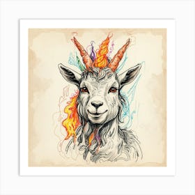 Goat With Horns 10 Art Print