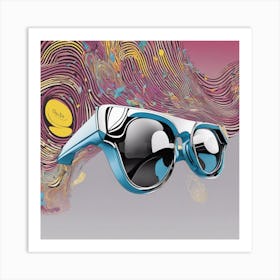 New Poster For Ray Ban Speed, In The Style Of Psychedelic Figuration, Eiko Ojala, Ian Davenport, Sci (3) Art Print