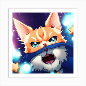 Cat With Magic Wand Art Print