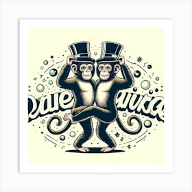 Monkeys Dancing Art Print