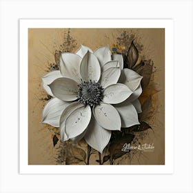 White Dahlia Art Print