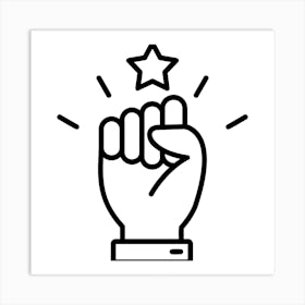 Hand With A Star Art Print