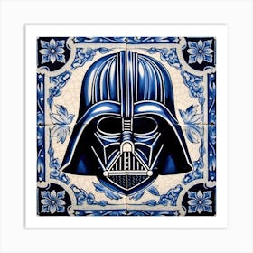 Darth Vader Delft Tile Illustration 2 Art Print
