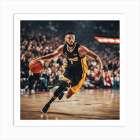 Basketball Player Dribbling 1 Art Print