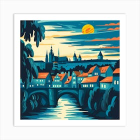 A Prague Castle Vector Design Illustration 1720468400 4 Art Print