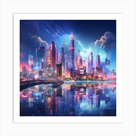 Futuristic Cityscape 1 Art Print