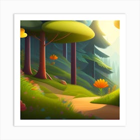 Green forest Art Print