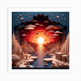 Sunset In The City Art Print