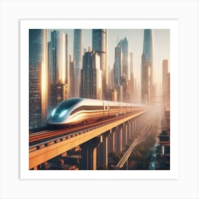 Futuristic Train 5 Art Print