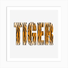 Tiger Text Skin Pattern Animal Art Print