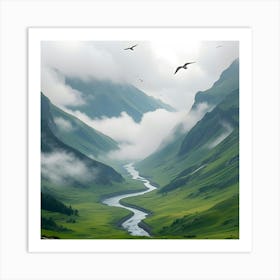 Cloudy Valley Art Print