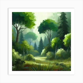 Forest Landscape Painting Art Print