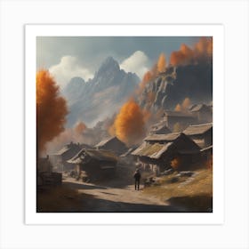 Autumn Village 43 Art Print