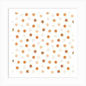 Peachy Dots Peach Art Print