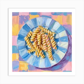 Fusilli Pastel Checkerboard 4 Art Print