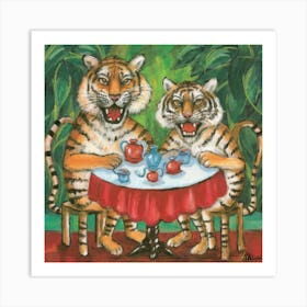 Tangoing Tigers Tea Party Print Art And Wall Art Art Print