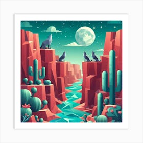 Cactus Desert 3 Art Print