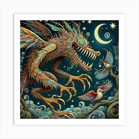 Dragon Of The Night Art Print