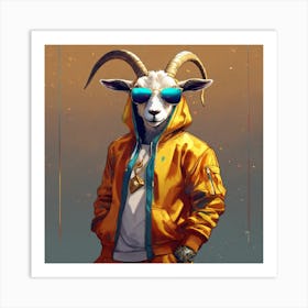 Goat With Sunglasses Art Print