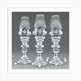 Three Glass Candlesticks Art Print