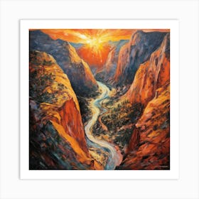 Sunrise Over The Canyon 1 Art Print