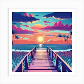 Sunset Beach Art Print