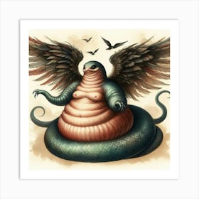 Snake With Wings Art Print