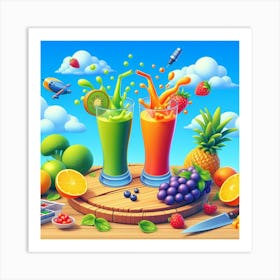 3D juices Art Print