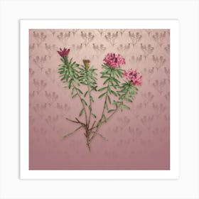 Vintage Garland Flowers Botanical on Dusty Pink Pattern n.2530 Art Print