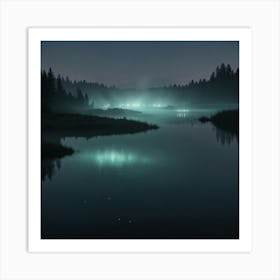 Lake At Night Art Print