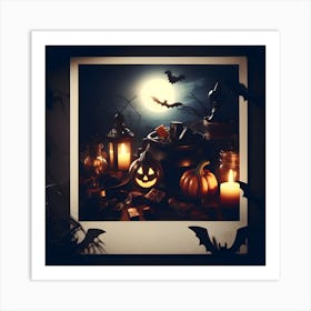 Vintage Style Halloween Card Art Print