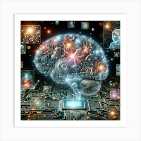 Brain And Technology Stock Videos & Royalty-Free Footage Art Print