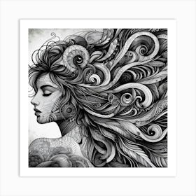 A portrat of woman 2 Art Print