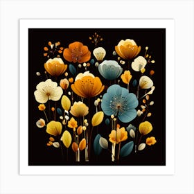 Flowers In The Dark Art Print