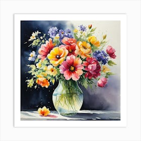 Flowers In A Vase 2 Art Print