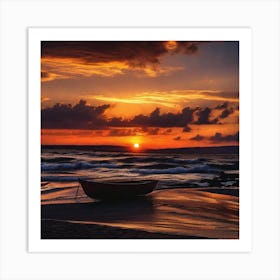 Sunset On The Beach 133 Art Print